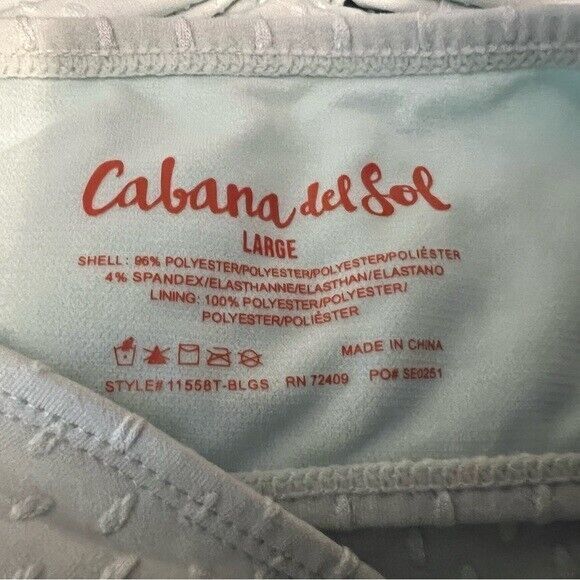 Cabana del Sol 2-Piece Strapless Bandeau Bikini Women's Size L Green - Picture 7 of 8